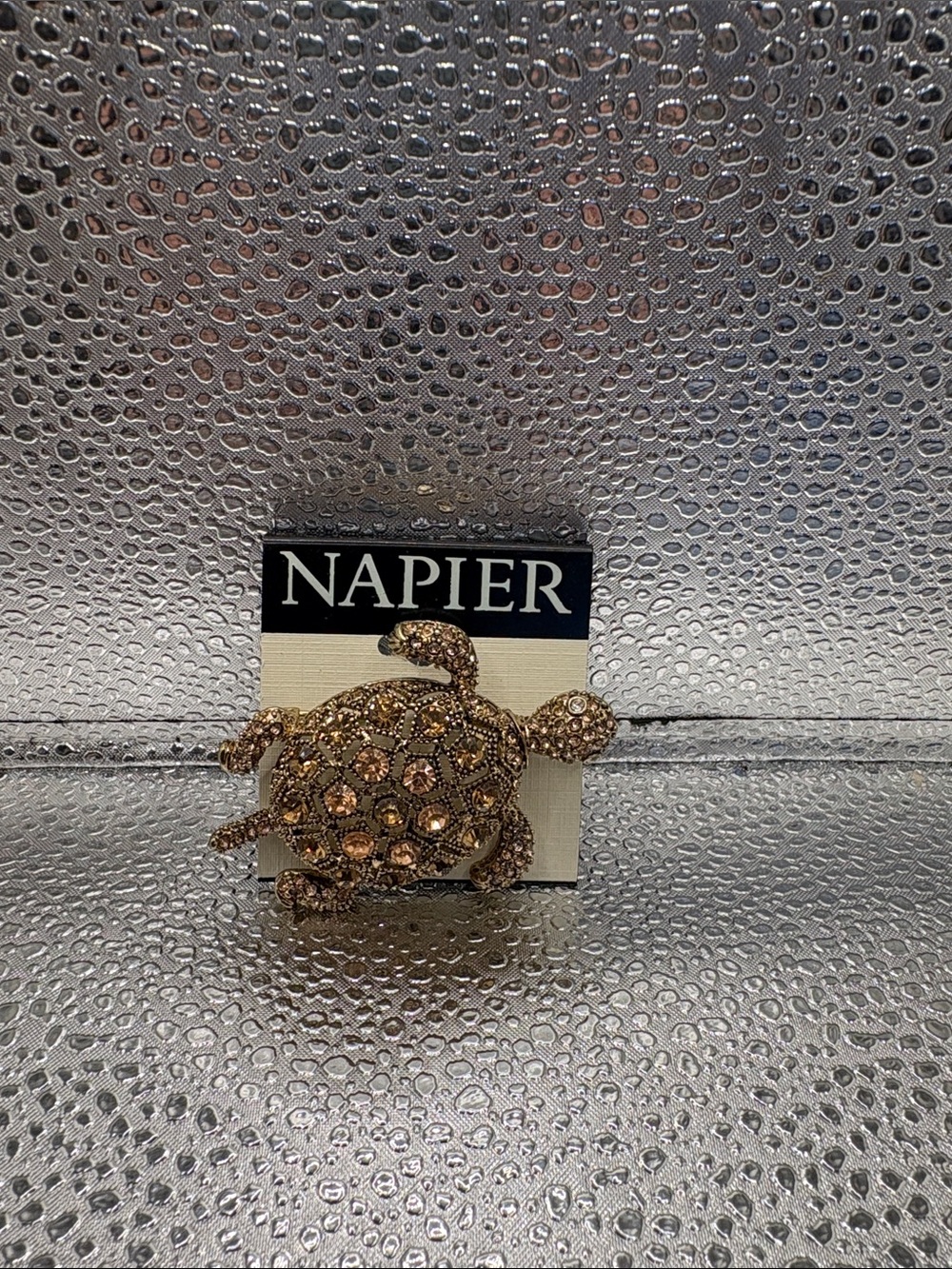 Turtle Brooch on Napier Card
